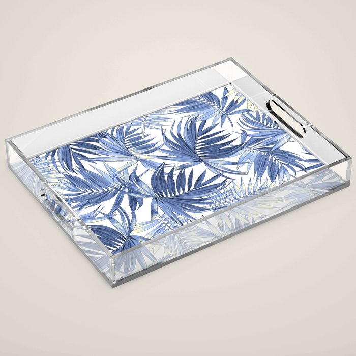seamless pattern of abstract palm leaves Acrylic Tray Gallery Image 1