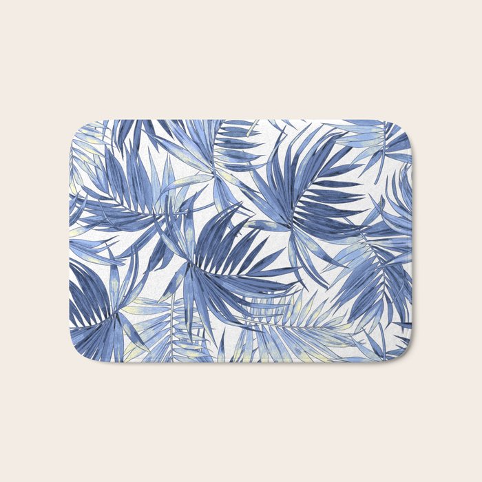 seamless pattern of abstract palm leaves Bath Mat Gallery Image 1