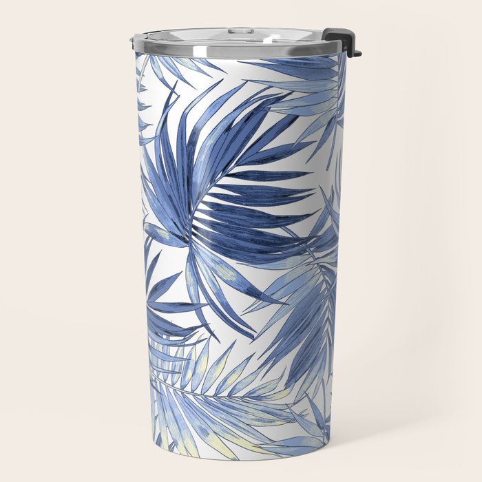 seamless pattern of abstract palm leaves Travel Mug Gallery Image 2