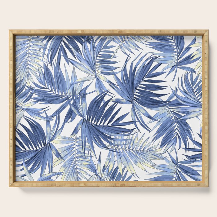 seamless pattern of abstract palm leaves Serving Tray Gallery Image 1