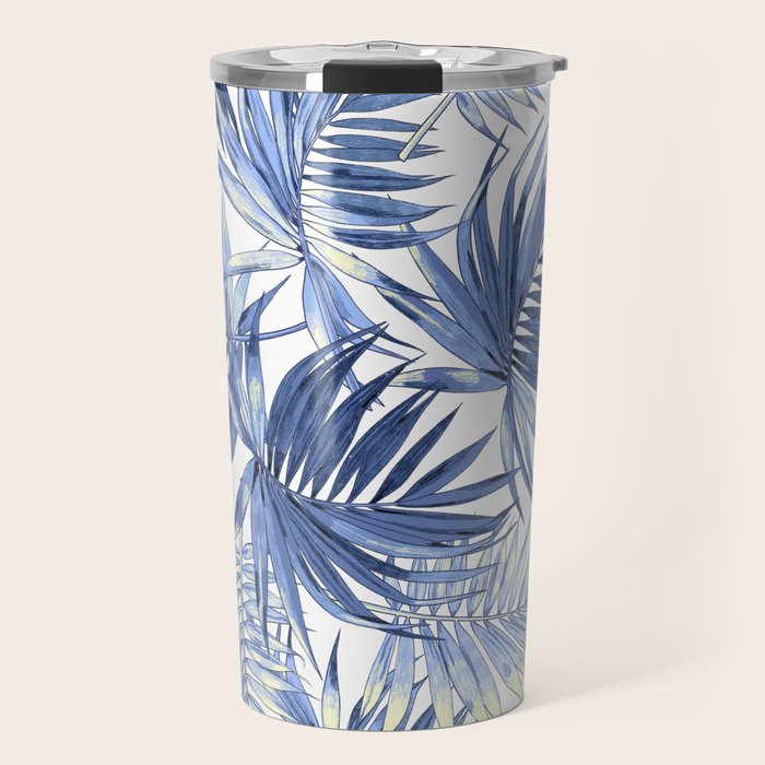 seamless pattern of abstract palm leaves Travel Mug Gallery Image 1