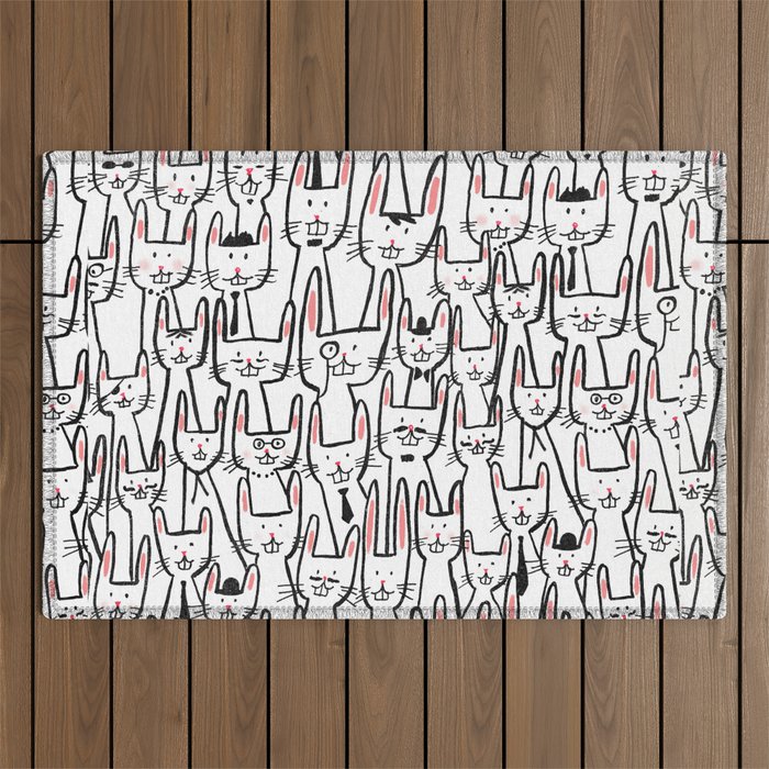 Bunny family Outdoor Rug Gallery Image 1