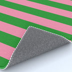 Bold Fun Vertical Stripes Green and Pink Simple Colorful Pop Pattern Rug Gallery Image 4