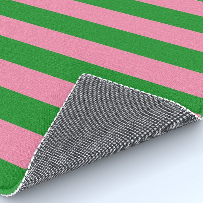 Bold Fun Vertical Stripes Green and Pink Simple Colorful Pop Pattern Rug Gallery Image 4