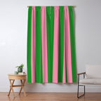 Bold Fun Vertical Stripes Green and Pink Simple Colorful Pop Pattern Window Curtain Gallery Image 5