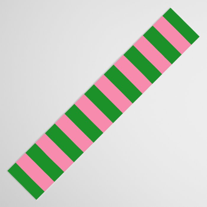 Bold Fun Vertical Stripes Green and Pink Simple Colorful Pop Pattern Table Runner Gallery Image 3