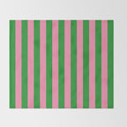 Bold Fun Vertical Stripes Green and Pink Simple Colorful Pop Pattern Throw Blanket Gallery Image 2