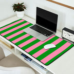 Bold Fun Vertical Stripes Green and Pink Simple Colorful Pop Pattern Desk Mat Gallery Image 2