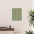 Bold Fun Vertical Stripes Green and Pink Simple Colorful Pop Pattern Poster Gallery Image 2
