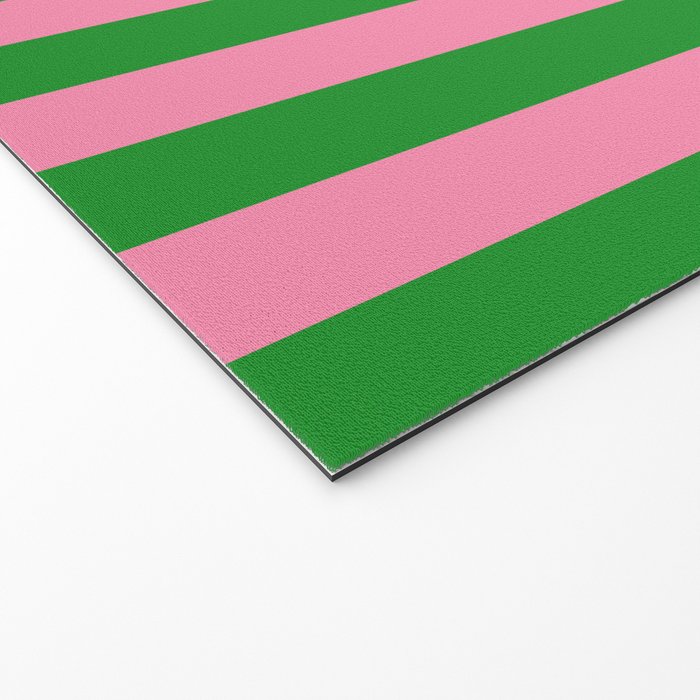 Bold Fun Vertical Stripes Green and Pink Simple Colorful Pop Pattern Welcome Mat Gallery Image 2