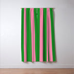 Bold Fun Vertical Stripes Green and Pink Simple Colorful Pop Pattern Window Curtain Gallery Image 3