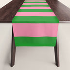 Bold Fun Vertical Stripes Green and Pink Simple Colorful Pop Pattern Table Runner Gallery Image 1