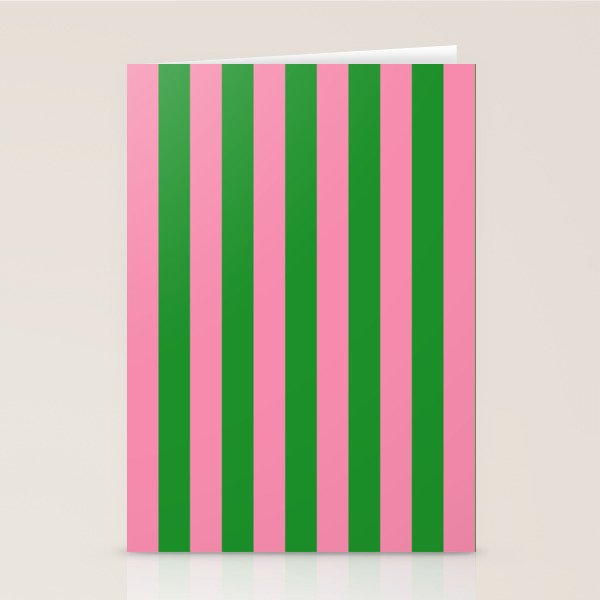 Bold Fun Vertical Stripes Green and Pink Simple Colorful Pop Pattern Stationery Card Gallery Image 2