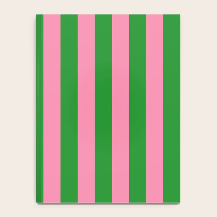 Bold Fun Vertical Stripes Green and Pink Simple Colorful Pop Pattern Notebook Gallery Image 4