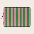 Bold Fun Vertical Stripes Green and Pink Simple Colorful Pop Pattern Laptop Sleeve Gallery Image 1