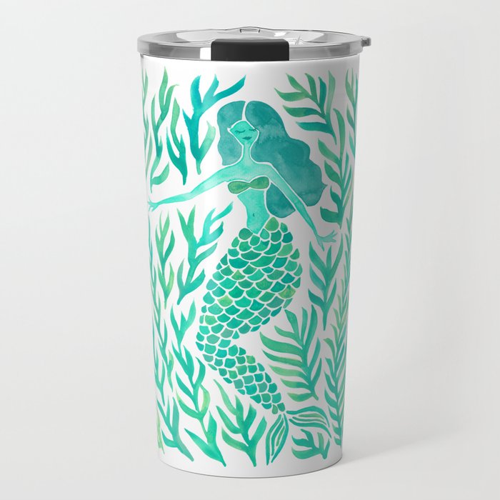 Kelp Forest Mermaid - Mint Palette Travel Mug Gallery Image 1