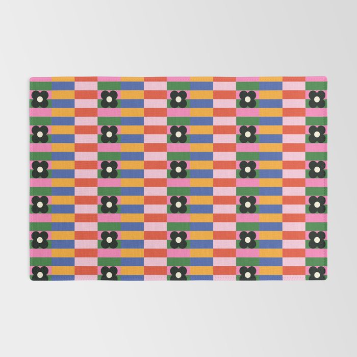 Mod Color Blocked Flower Pattern Rug Gallery Image 2