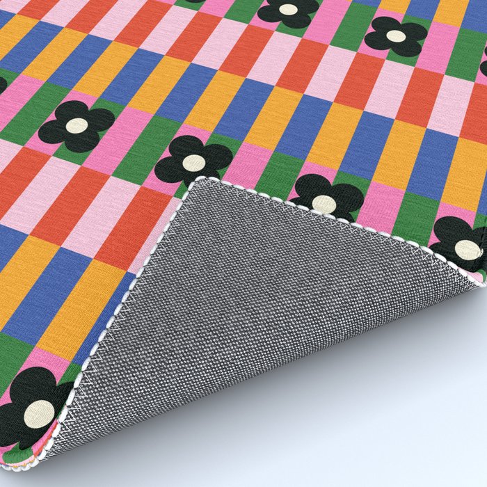 Mod Color Blocked Flower Pattern Rug Gallery Image 4