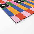 Mod Color Blocked Flower Pattern Welcome Mat Gallery Image 2