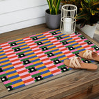 Mod Color Blocked Flower Pattern Outdoor Rug Gallery Image 2