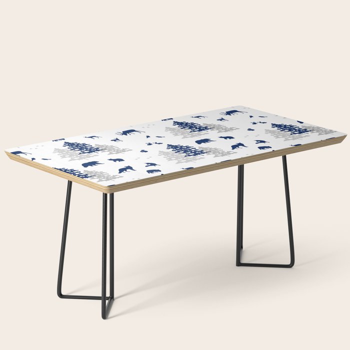 Navy Blue Woodland Animals Coffee Table Gallery Image 1