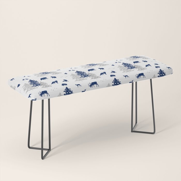 Navy Blue Woodland Animals Bench Gallery Image 1