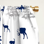 Navy Blue Woodland Animals Window Curtain Gallery Image 2