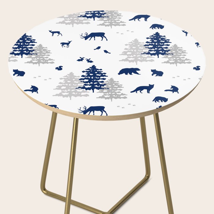 Navy Blue Woodland Animals Side Table Gallery Image 2