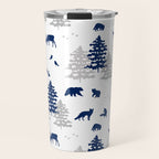 Navy Blue Woodland Animals Travel Mug Gallery Image 1