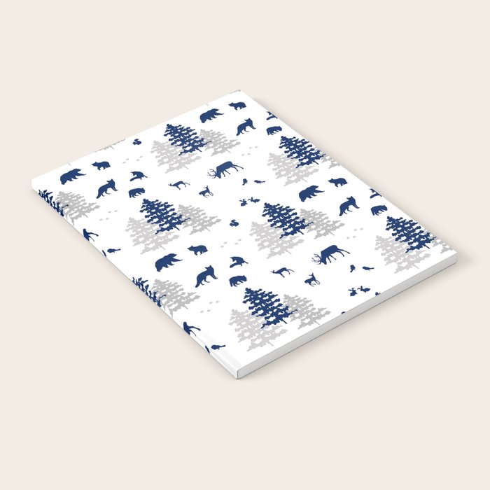 Navy Blue Woodland Animals Notebook Gallery Image 2