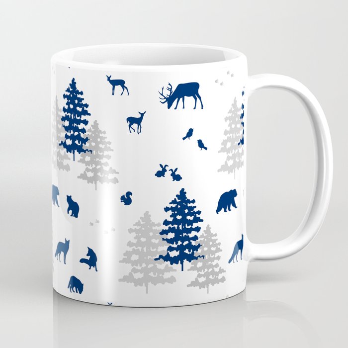 Navy Blue Woodland Animals Coffee Mug Gallery Image 1