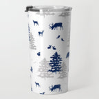 Navy Blue Woodland Animals Travel Mug Gallery Image 3