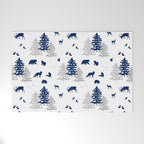Navy Blue Woodland Animals Welcome Mat Gallery Image 1