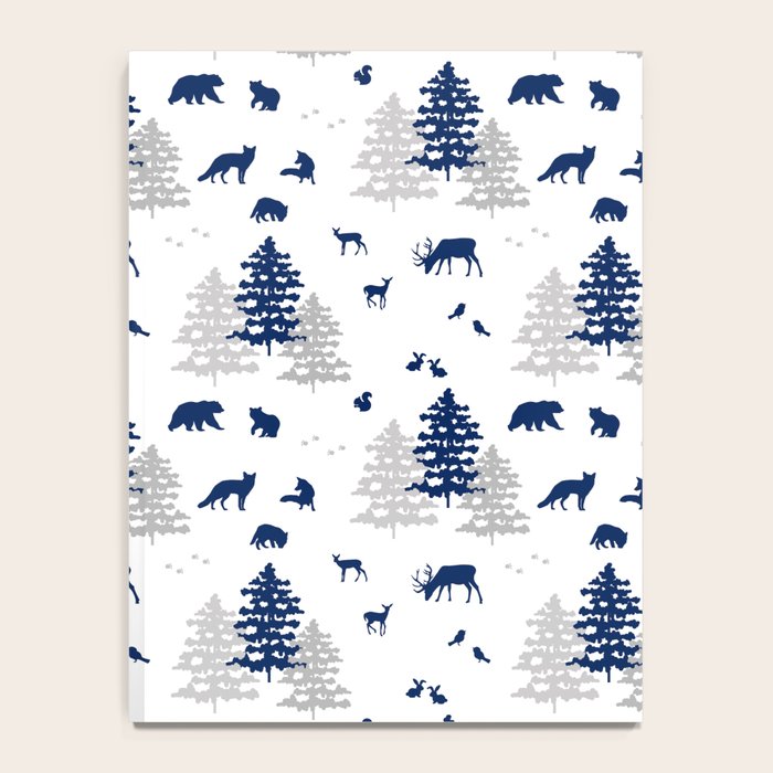 Navy Blue Woodland Animals Notebook Gallery Image 4