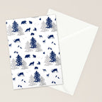 Navy Blue Woodland Animals Stationery Card Gallery Image 2