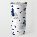 Navy Blue Woodland Animals Travel Mug Gallery Image 2