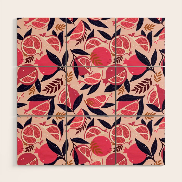 Pomegranate - Pink Wood Wall Art Gallery Image 1