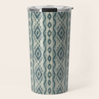 Coastal Ikat Stripe - weathered blue Travel Mug Gallery Image 1