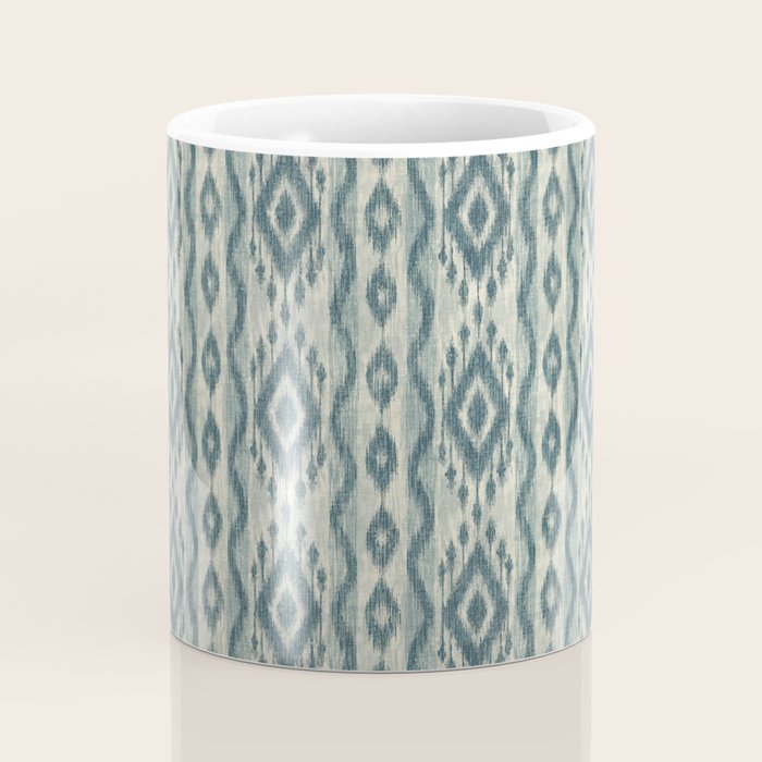 Coastal Ikat Stripe - weathered blue Coffee Mug Gallery Image 4