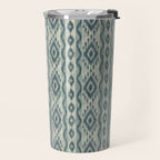 Coastal Ikat Stripe - weathered blue Travel Mug Gallery Image 2