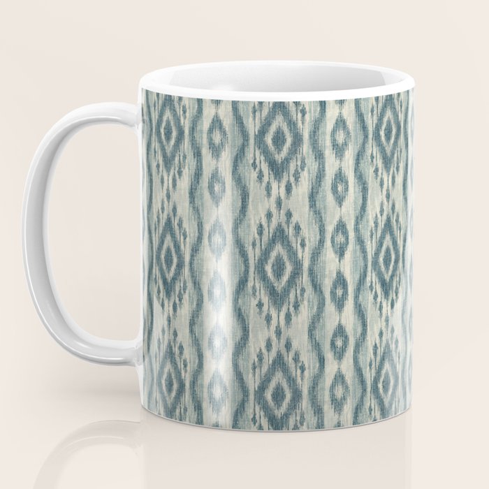 Coastal Ikat Stripe - weathered blue Coffee Mug Gallery Image 3