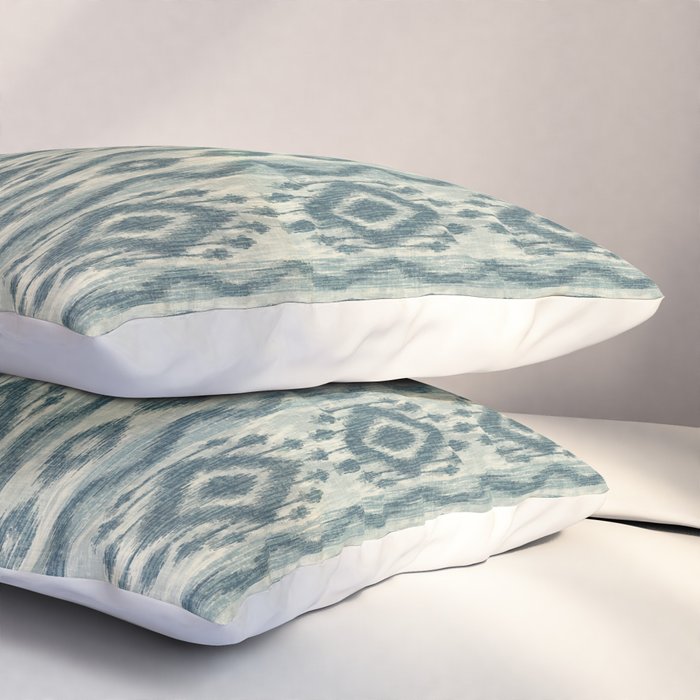 Coastal Ikat Stripe - weathered blue Pillow Sham Gallery Image 3