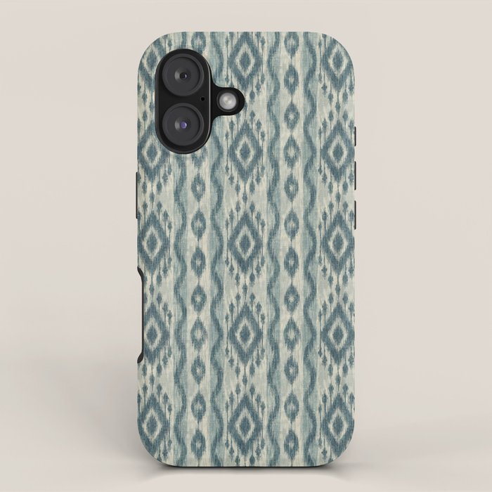 Coastal Ikat Stripe - weathered blue iPhone Case Gallery Image 1