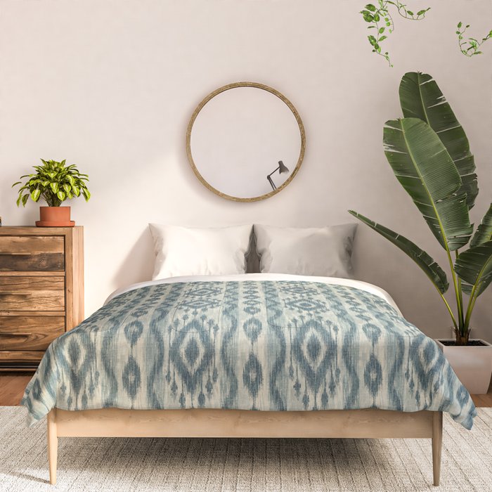 Coastal Ikat Stripe - weathered blue Comforter Gallery Image 3