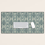 Coastal Ikat Stripe - weathered blue Desk Mat Gallery Image 1