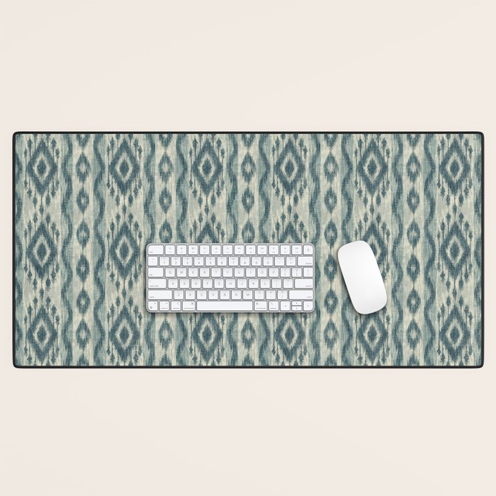 Coastal Ikat Stripe - weathered blue Desk Mat Gallery Image 1