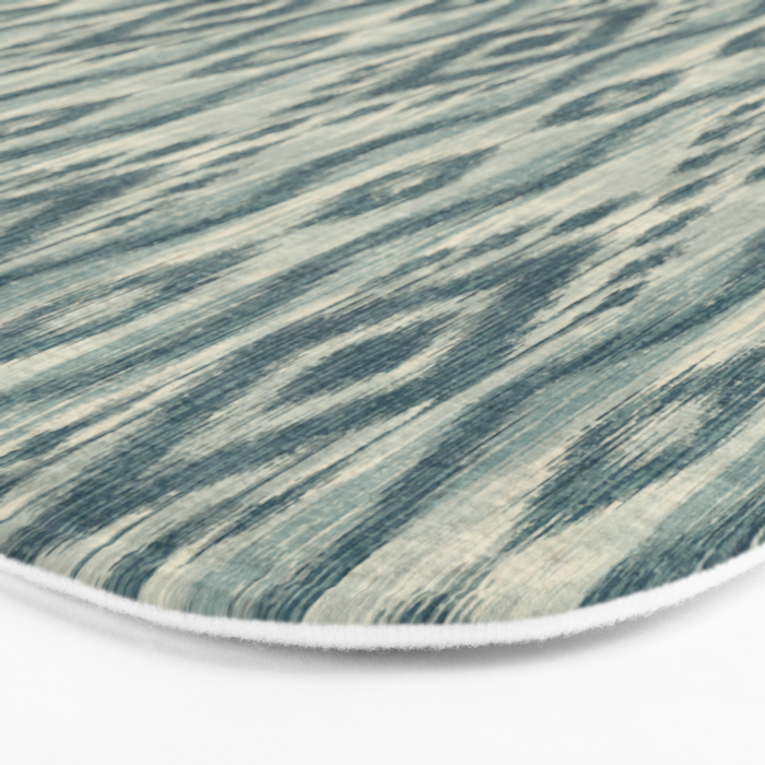 Coastal Ikat Stripe - weathered blue Bath Mat Gallery Image 3