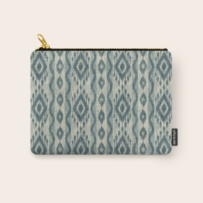 Coastal Ikat Stripe - weathered blue Carry All Pouch Gallery Image 1