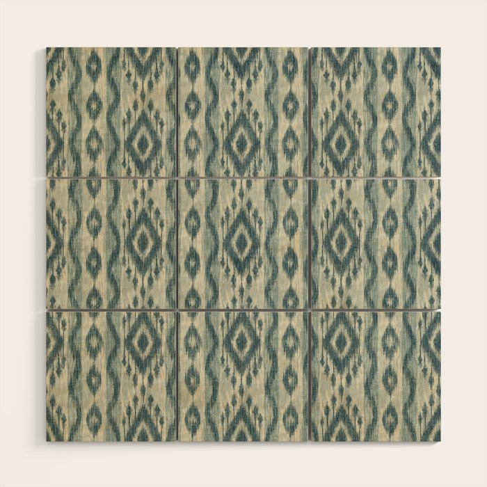 Coastal Ikat Stripe - weathered blue Wood Wall Art Gallery Image 1