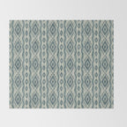 Coastal Ikat Stripe - weathered blue Throw Blanket Gallery Image 2
